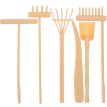 Ensemble de râteaux pour jardin zen, 6 outils de méditation pour le sable, favorisant la détente et la pleine conscience, en plastique jaune.