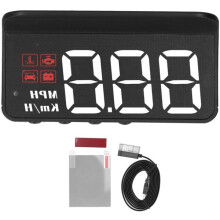 Display per Auto Compatibile con Veicoli a Benzina 2008+ UE - Monitoraggio Velocità, Temperatura, Tensione con Sensore Luce Adattivo