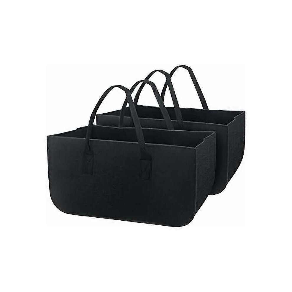 Felt Firewood Basket, Portable And Foldable For Home Fireplace Use, Storage Bag For Logs Newspapers 6901508410381