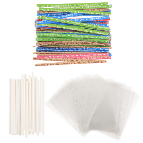 1 Set Lollipopförpackningspåsar Med Stickor Och Band 2