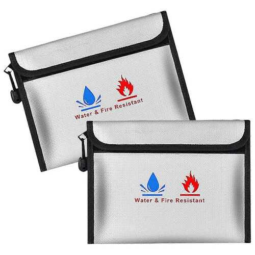 Bolsa à Prova de Fogo e Água para Documentos com Alça, Resistente a 3000F (Pacote com 2)