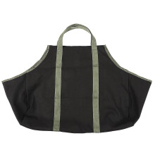Saco de Lenha de Lona Pliável 68x30x40cm para Camping, Armazenamento de Lenha Exterior e Transporte para Lareira