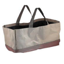 Saco de Armazenamento de Lenha, Portador de Toras de Capacidade Grande em Tecido Oxford, Pliável para Armazenamento Fácil, 61x28x30cm, Cor Café