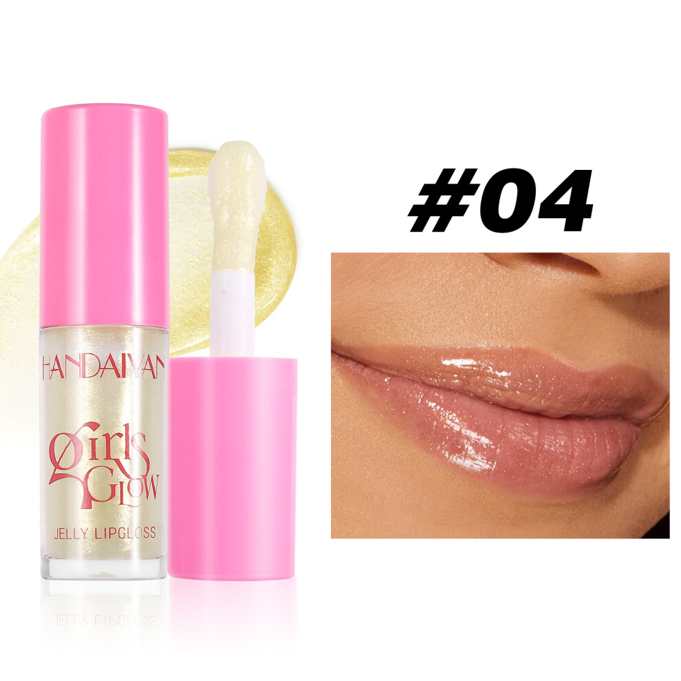 (04#, 4.7ML) Transparent lip gloss, plump lips, moisturizing, moisturizing, pearlescent lip glaze, water gloss lip gloss, lip oil