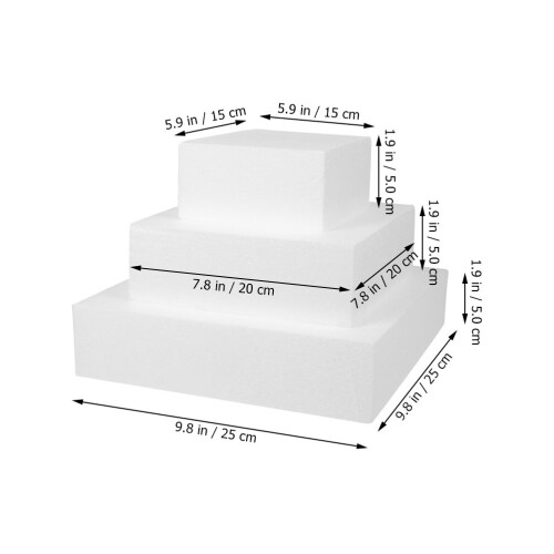 3Pcs Bolos De Espuma Quadrados Multifuncionais Para Prática 1