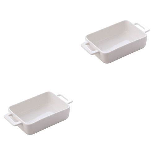 2Pièces Plateau Four En Céramique Blanc Design Créatif Et Durable 2