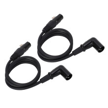 XK042L 2 pièces Câble micro XLR 3 broches M-F 0,3 m Noir