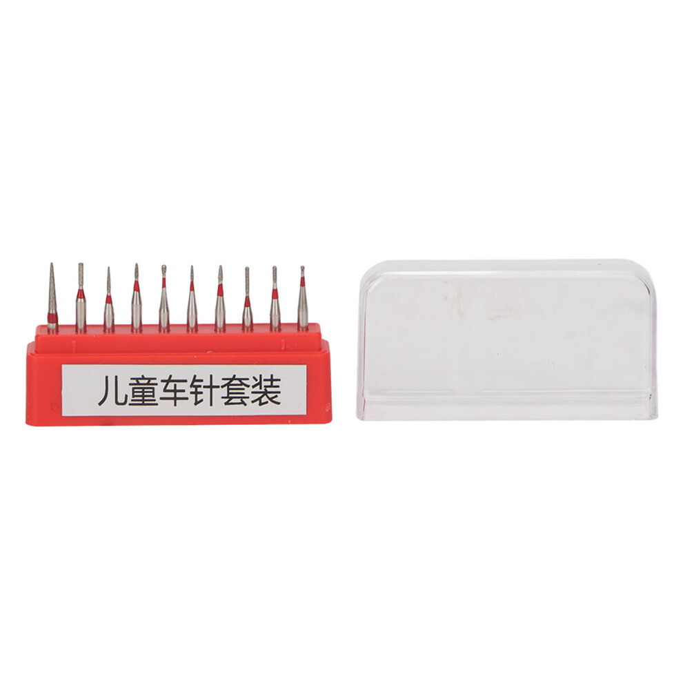 10pcs Stainless Steel Dental Burs for Tooth Polishing High Speed Handpiece