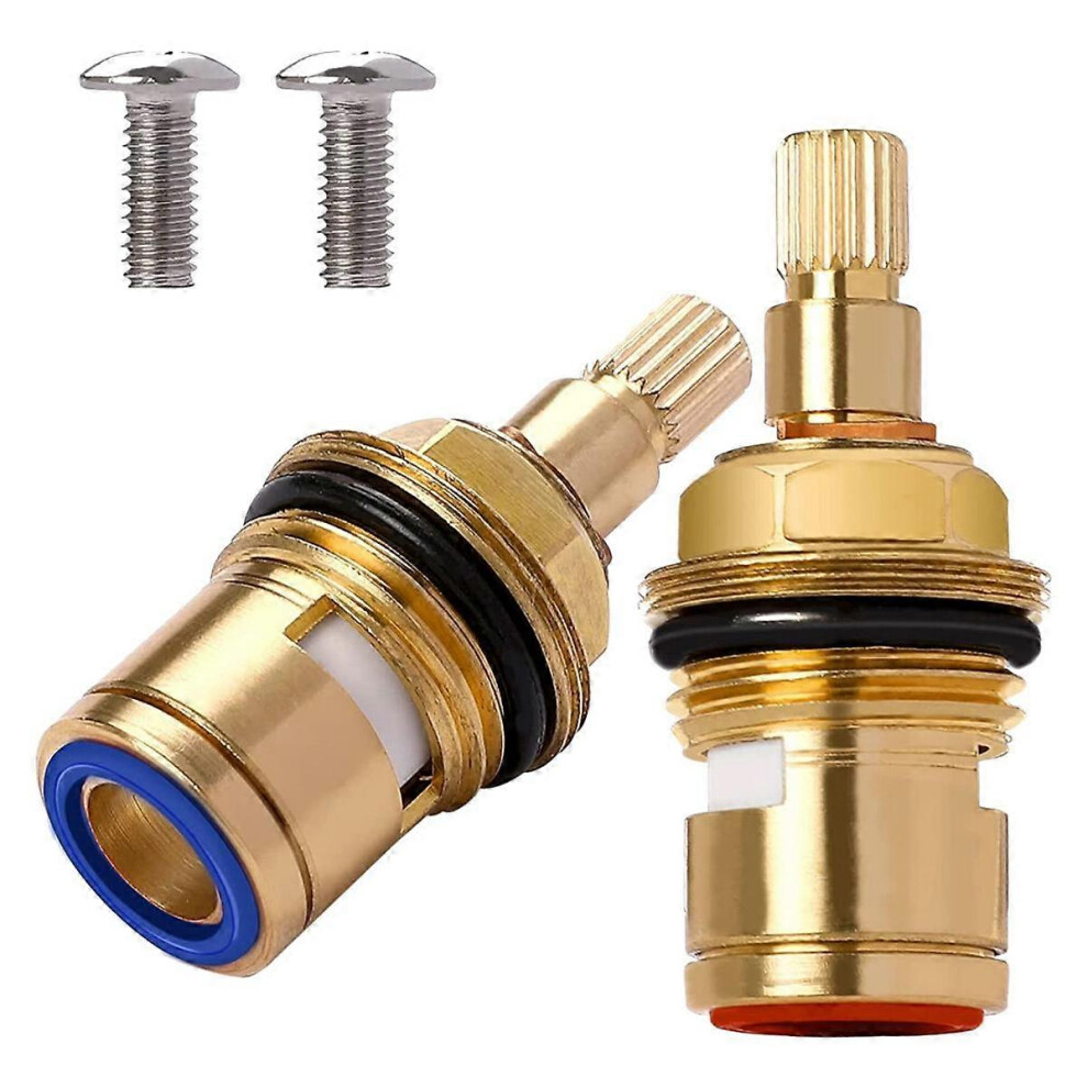 Faucet Valve Core Brass Ceramic 2-Piece Set G1/2 Inch Thread For Bathroom Kitchen Faucet Repair Parts 6901508421523