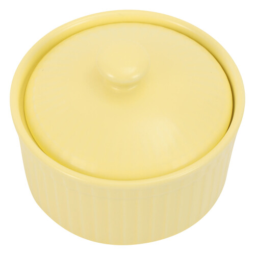 1 Styk Ceramic Soufflé Gräddas Skål Med Lock 2