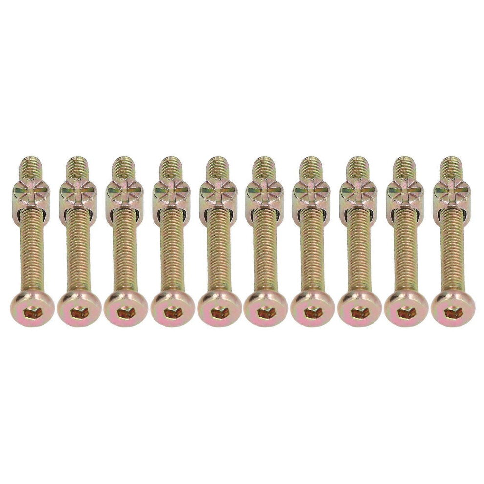 Furniture Assembly Screws Galvanised Stainless Steel M6x40mm 10 Sets For Bed Crib Repair Fasteners 6901508426009