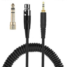 Kopfhörerkabel kompatibel mit AKG Q701 und K240S Kopfhörern, 6 m, spiralförmig, 3,5 mm Klinkenstecker auf Mini-XLR-Stecker.