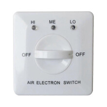 3-Speed Fan Switch Compatible with Central AC Fan Coil Units, White PC, 220V AC for Indoor Temperature Regulation