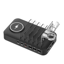 150W 9-Port Desktop Charging Station with Detachable Splitter Compatible with Phones, Tablets, Laptops