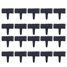 Schwarze Kunststoff-Zaunelemente, 20er-Pack, zum Zusammenstecken, für Garten- und Rasenkanten, Beeteinfassungen, 25 x 23 cm