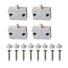 Cabinet Light Switch with LED Indicator, 12V/24V/110V for Wardrobe Cupboard Door, White PC, 4-Pack