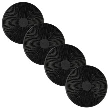 Filtros de Carvão Ativado em Pacote de 4 Compatíveis com Campainhas de Cozinha Akpo WK-4 WK-5 WK-7, Redondos de 17,5cm para Remoção de Odores