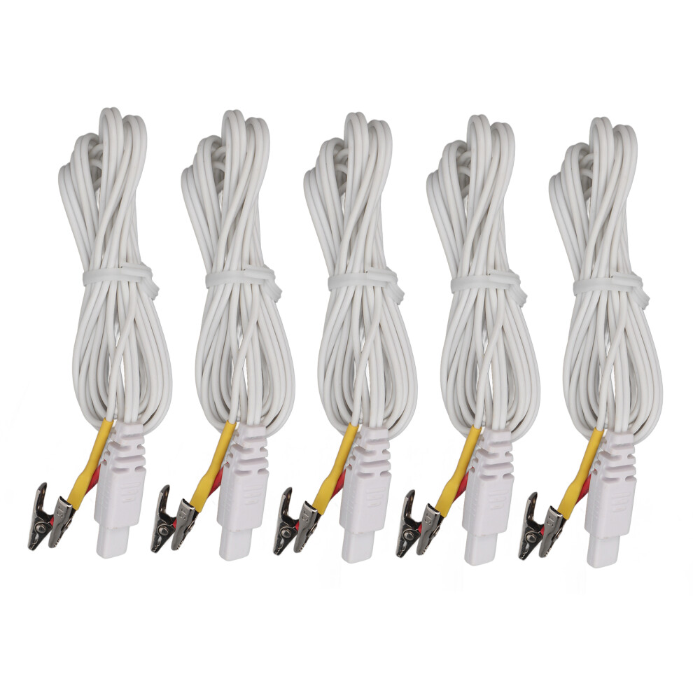 Red/Yellow/White 5Pcs Clip Electrode Wires For Tens Machine,