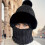 (Black) Winter Plush Hat with Neck Warmer - Warm Gift 2