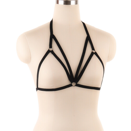 Sexy Adjustable Hollow Harness Bra - Black 1