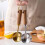 14 ML Kitchen Measuring Spoons with Solid Wood Handles Precise Textured Cups 16