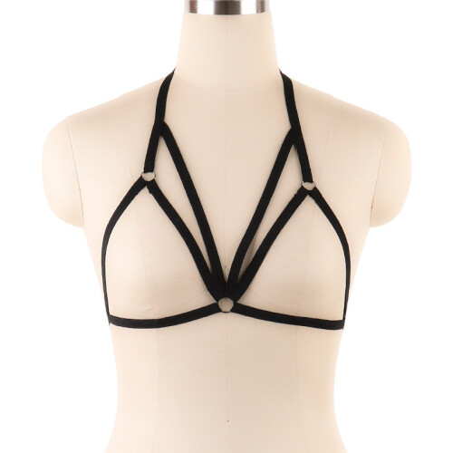 Sexy Adjustable Hollow Harness Bra - Black 2