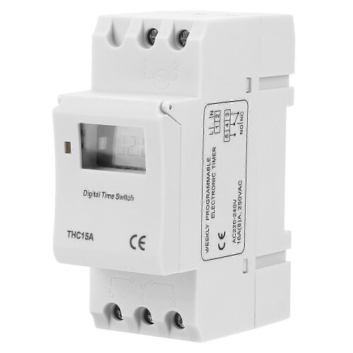 Programmable Timer Switch for Street Light Neon Sign Control, 7-Day 16 On/Off Settings, 20A 220V, DIN Rail Installation 2