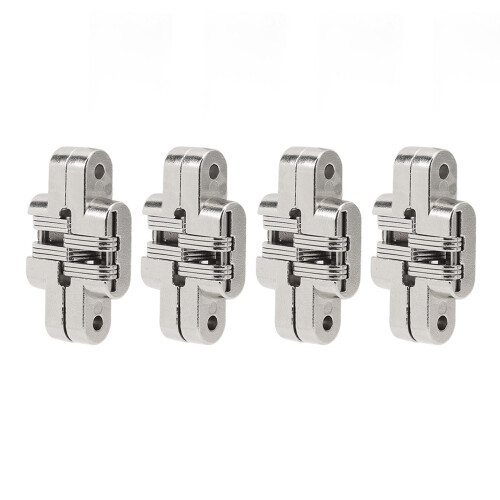Mini Zinc Alloy Cross Hidden Hinge, 180 Swing, 4pcs