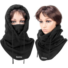 Winddichte en ademende ski-balaclava, gevoerd met zacht fleece, die het gezicht volledig bedekt voor wintersporten, fietsen en wandelen.