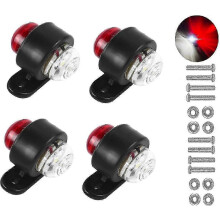 Rode en witte LED-achterlichten voor zijmarkering, geschikt voor vrachtwagens, trailers, bussen en campers, 12-24V, hoge helderheid.