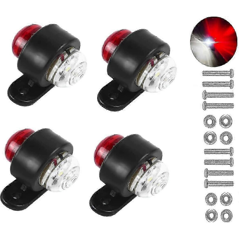 Led Warning Compatible With Trucks Trailers Buses Rvs, 12-24V High Brightness Side Marker Tail Red/White/Light 6901508271661