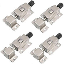 Stainless Steel Sliding Door Bolts 2 Inch 4 Pack, Automatic Spring Mechanism for Internal External Doors