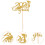 30Pièces Décorations Cupcakes Bois Papier À Thème Graduation Doré 10