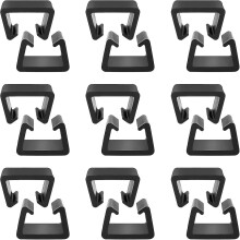 Patio Furniture Alignment Clips 18-Piece Set Plastic Black for Garden Sofa Chairs Table Legs Stabilisation