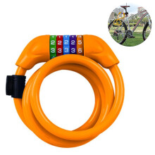 Bicycle Cable Lock with Resettable Combination, 1.2m Anti Cut Steel Wire, PVC Coated, Mounting Bracket Included