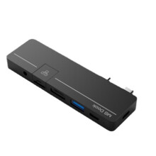 USB C Hub Docking Station Compatible with Surface Pro X Pro 8, 4K HDMI, 100W PD Charging, Gigabit Ethernet, Dual SD TF Card Reader