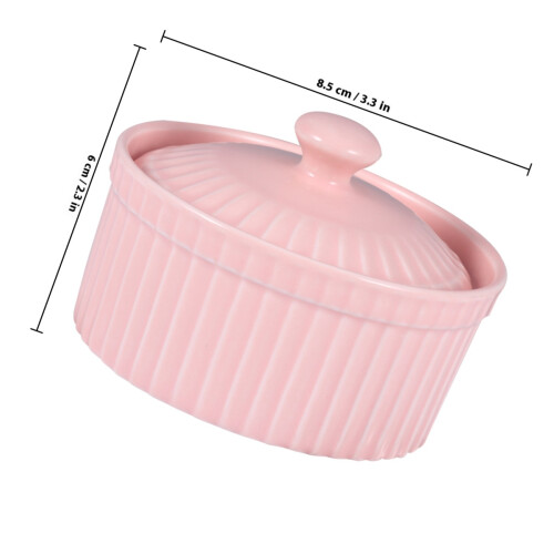 Ceramisk Ugnsform Hettresistent Skål För Pudding Jelly Efterrätt Med Lock 2