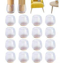 Silicone Chair Leg Protectors 16 Pack with Non-Slip Felt Pads, Wear-Resistant Furniture Floor Protectors for Hardwood Tile Laminate