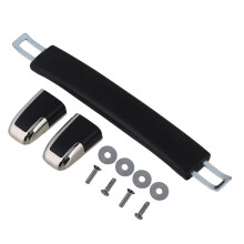 Alça de Mala de Substituição 16cm de Liga de Zinco com Grip Ergonômico para a Maioria das Malas e Malas de Viagem, Cor Preto-Prata