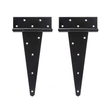 T-Shaped Hinges 12-Inch 12-Pack, Black Steel Door Hinges for Sheds, Barns Cabinets, Heavy Duty Rust-Resistant