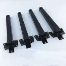 Pieds de table pliants carrés en métal noir (lot de 4), 28 cm, pour plateau de lit ou table de camping