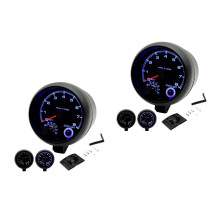 2St Precisie Tachometer Voor Auto ABS Zwart Met Schakellicht