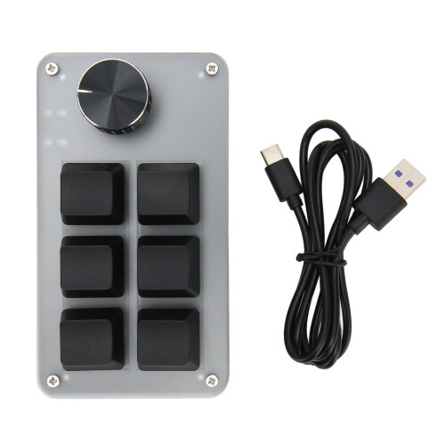 6-Key Mini Wired Mechanical Keypad with RGB Blue Switch, Plug and Play 1