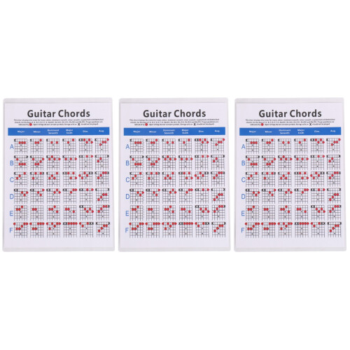3Pcs Multi Note Decals Guitar Chord Practice Durable for Learner Use