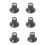 Guitar Knobs 6Pcs Black Silver Plastic Aluminium Replacement for 6mm Control Shaft 1