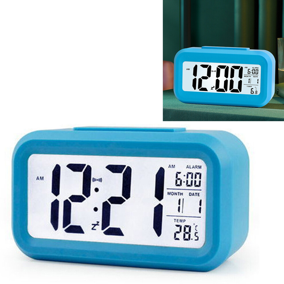 Digital Led Alarm Clock With Night Temp, Snooze & Date For Kids & Students Light