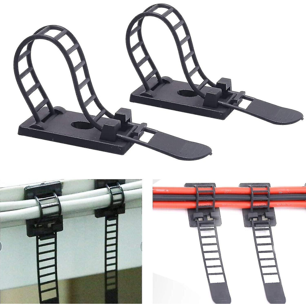 Nylon Cable Ties, Self-Adhesive And Adjustable, 50-Pack For Wire And Cable Management, Reusable, Quick-Release Design 6901508287150