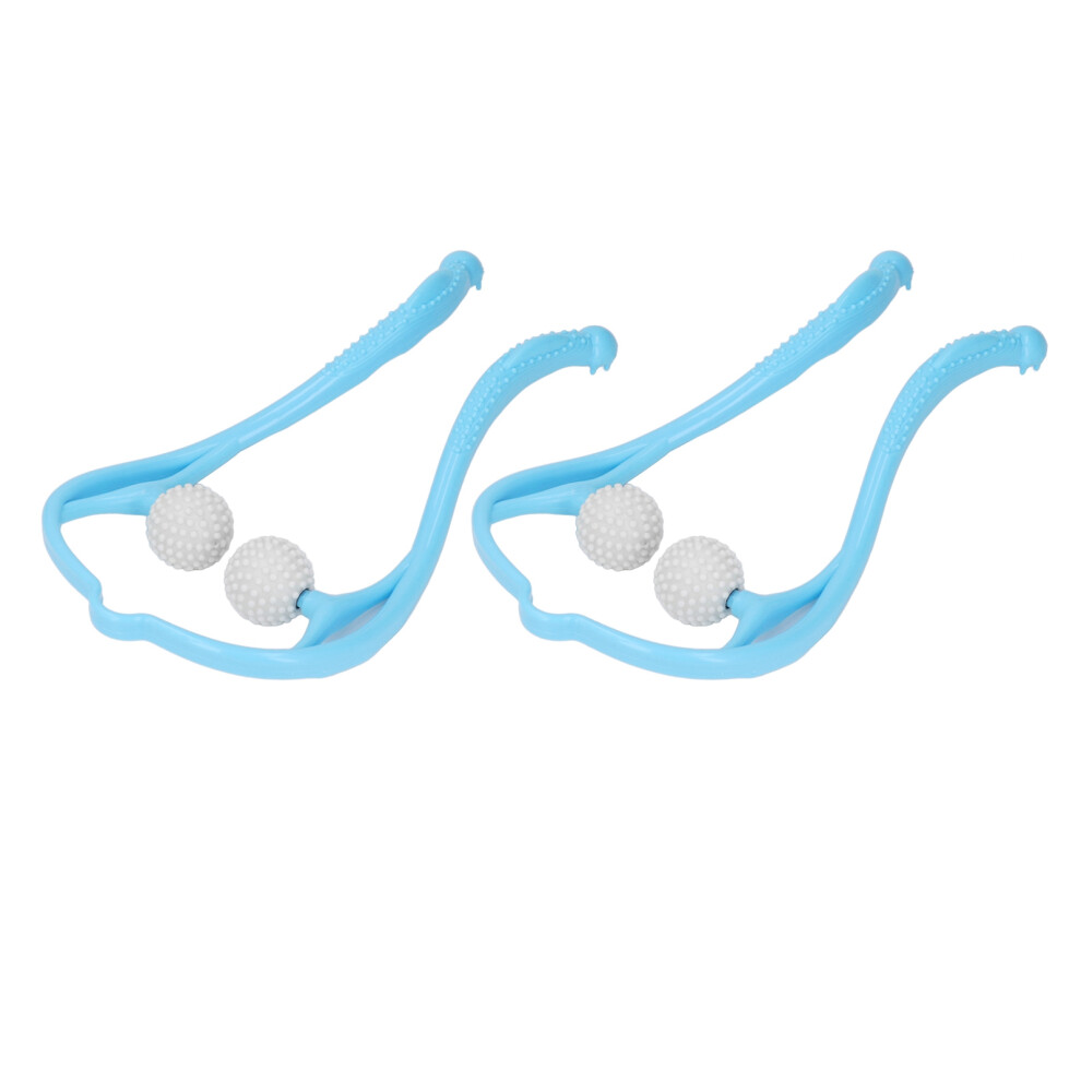 Blue 2Pcs Neck & Shoulder Massager Dual Trigger Point Handheld