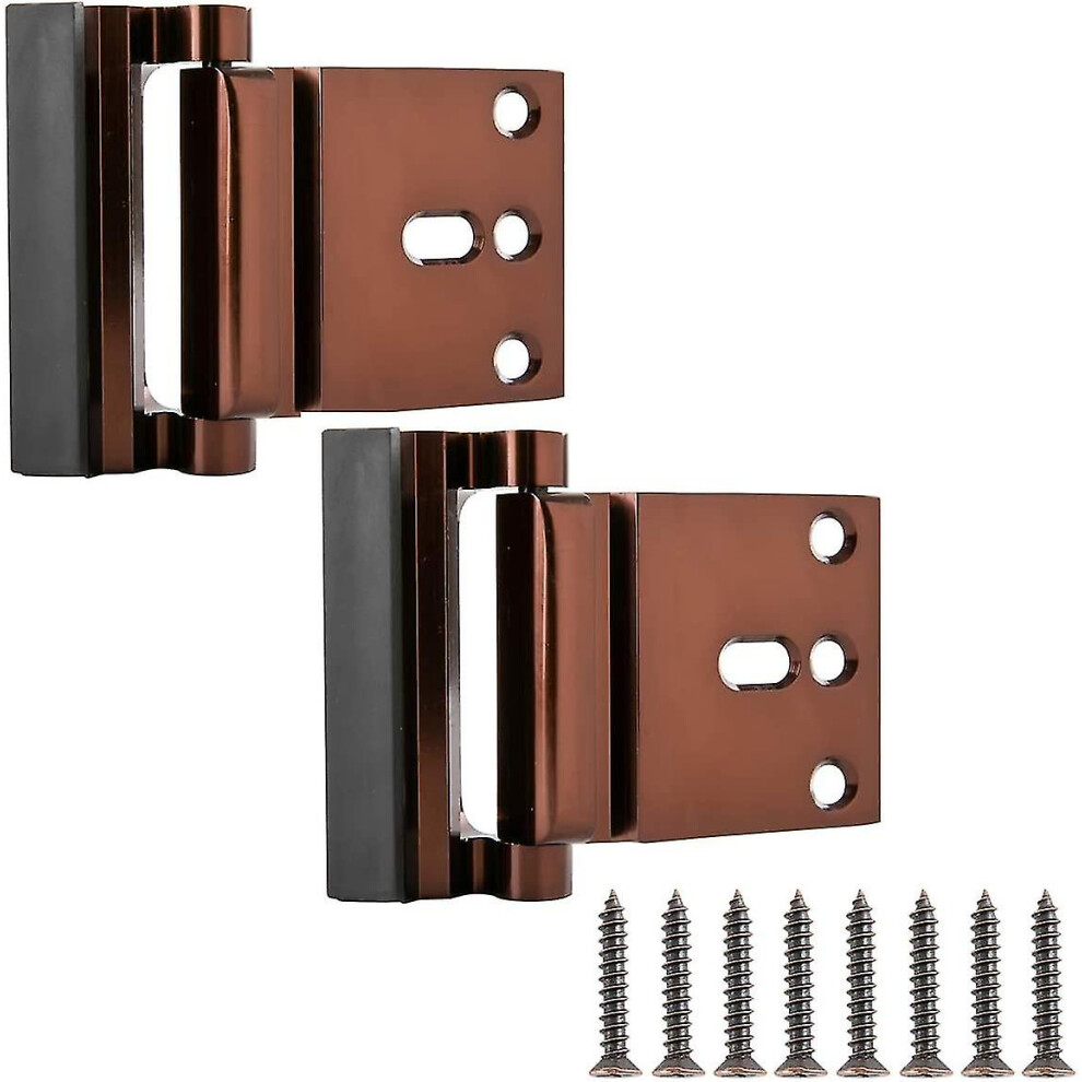 Door Security Lock, Antique Bronze 2 Pack, Aluminium Reinforcement Plate With Hardware For Enhanced Home Door Safety 6901508288386