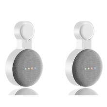 Muurbeugel compatibel met Google Nest Mini 2e generatie, 2 stuks, installatie zonder boren, kabelbeheer, wit